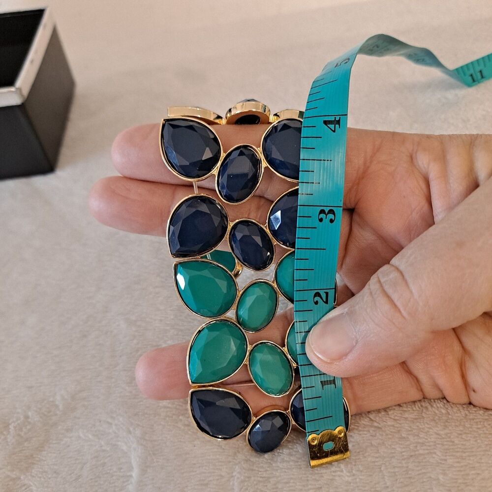 INC International Concepts Stretch Bracelet Goldtone Multi Blue - Picture 5 of 8